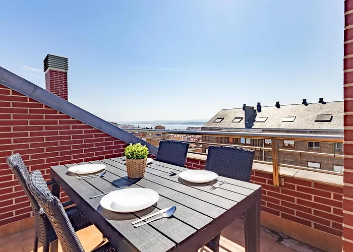 公寓 Atico Duplex I Terraza I Vistas Al Mar I Parking I Wifi 桑坦德